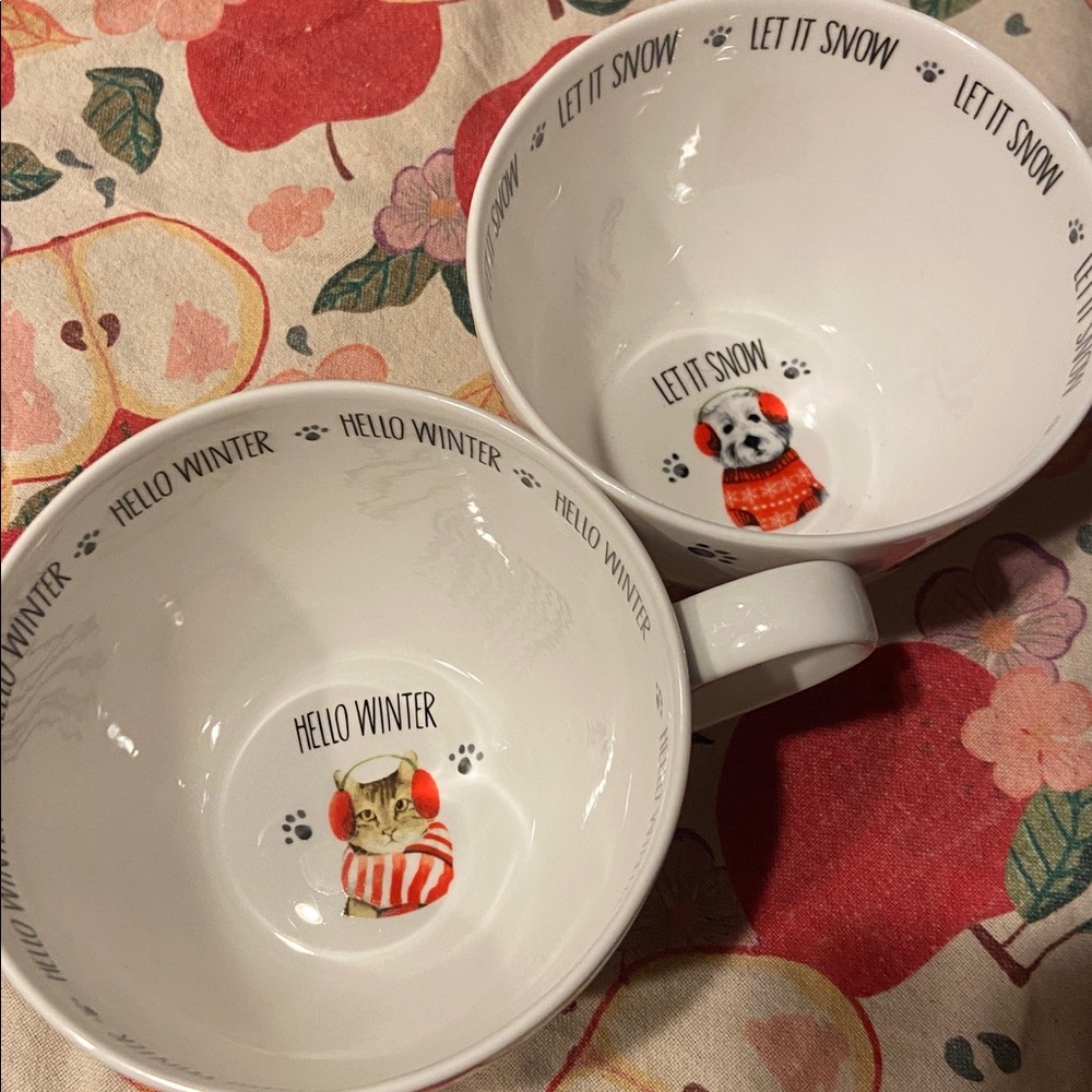 Portobello by Design let it snow Winter DOG CAT mugs (2)